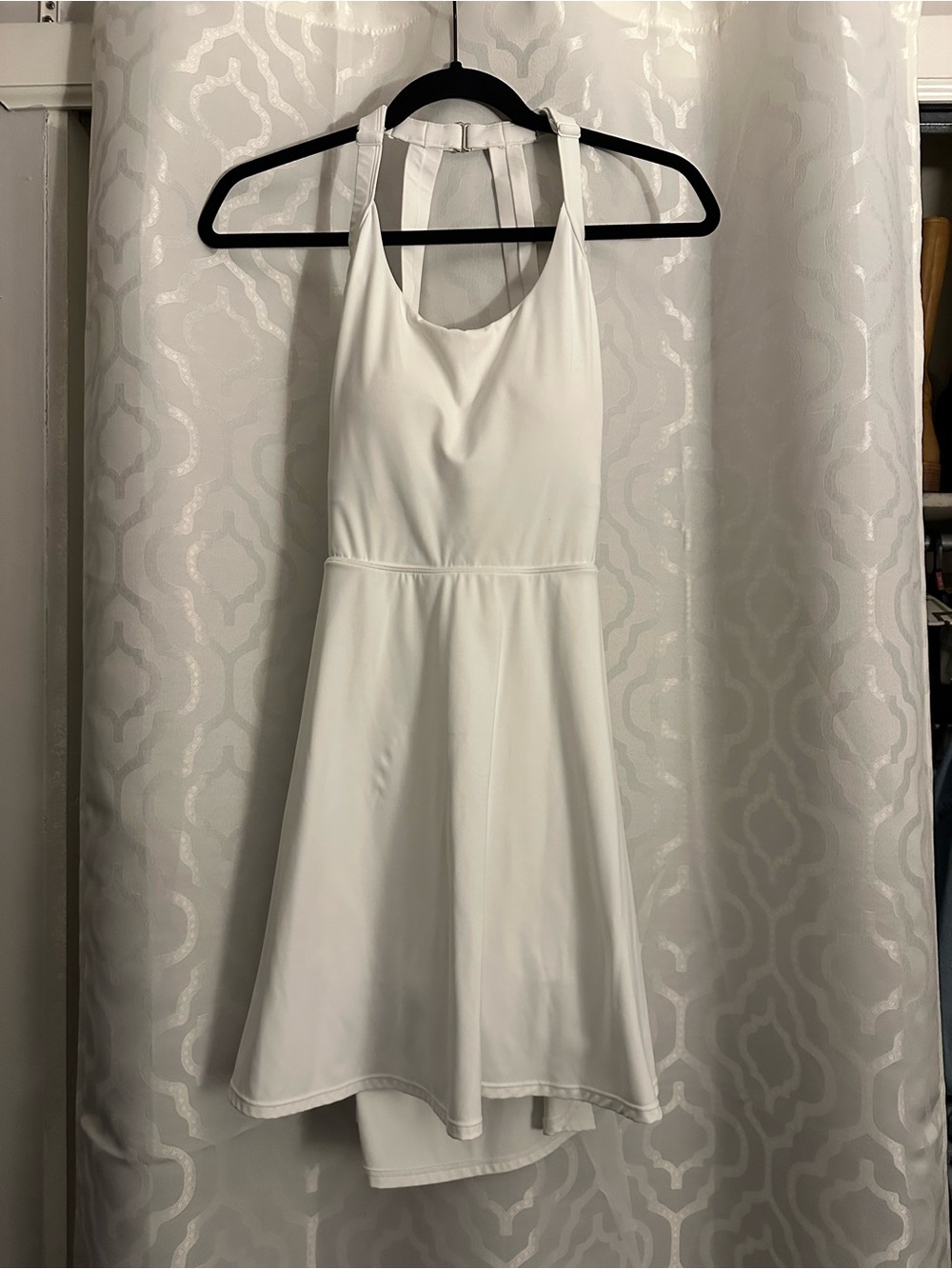 White Halter Athletic Mini Dress - Sleek Summer Style